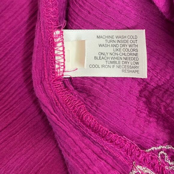 Old Navy Metallic Embroidered Beach Swim Cover Up Tunic Dress Pink Women Large - Picture 10 of 13